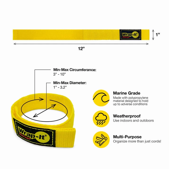 12-inch Quick-Straps 3 Pack - Yellow