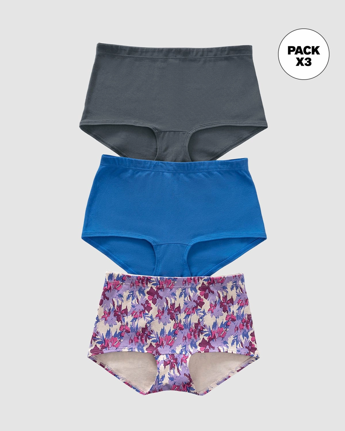 3-Pack Stretch Cotton Comfy Boyshort Panties