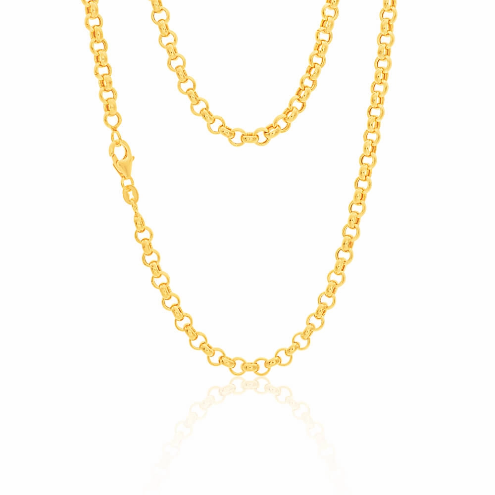 9ct Enticing Yellow Gold Silver Filled Belcher Chain