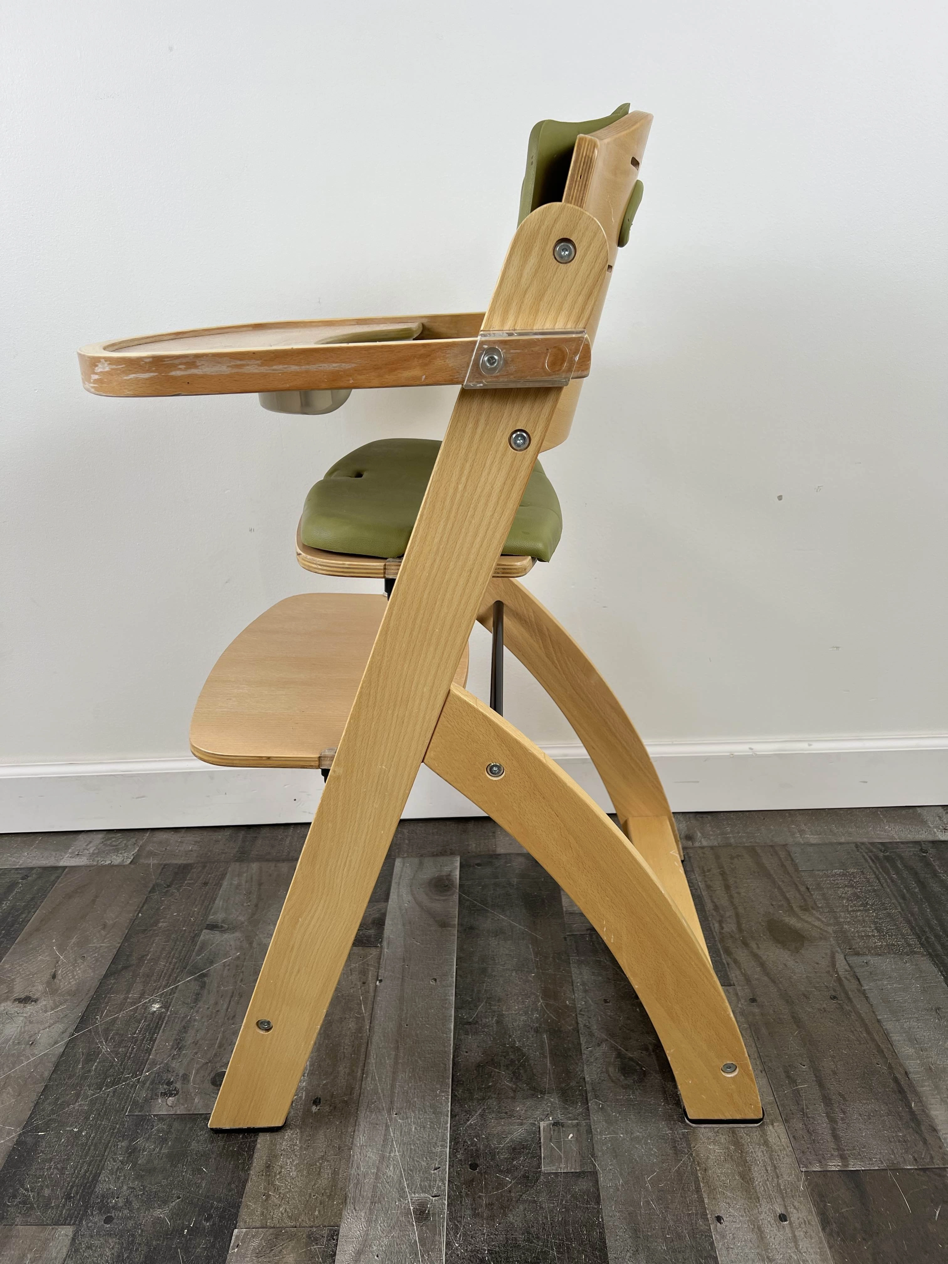 Abiie Beyond Junior Y Wooden High Chair, Natural/Green