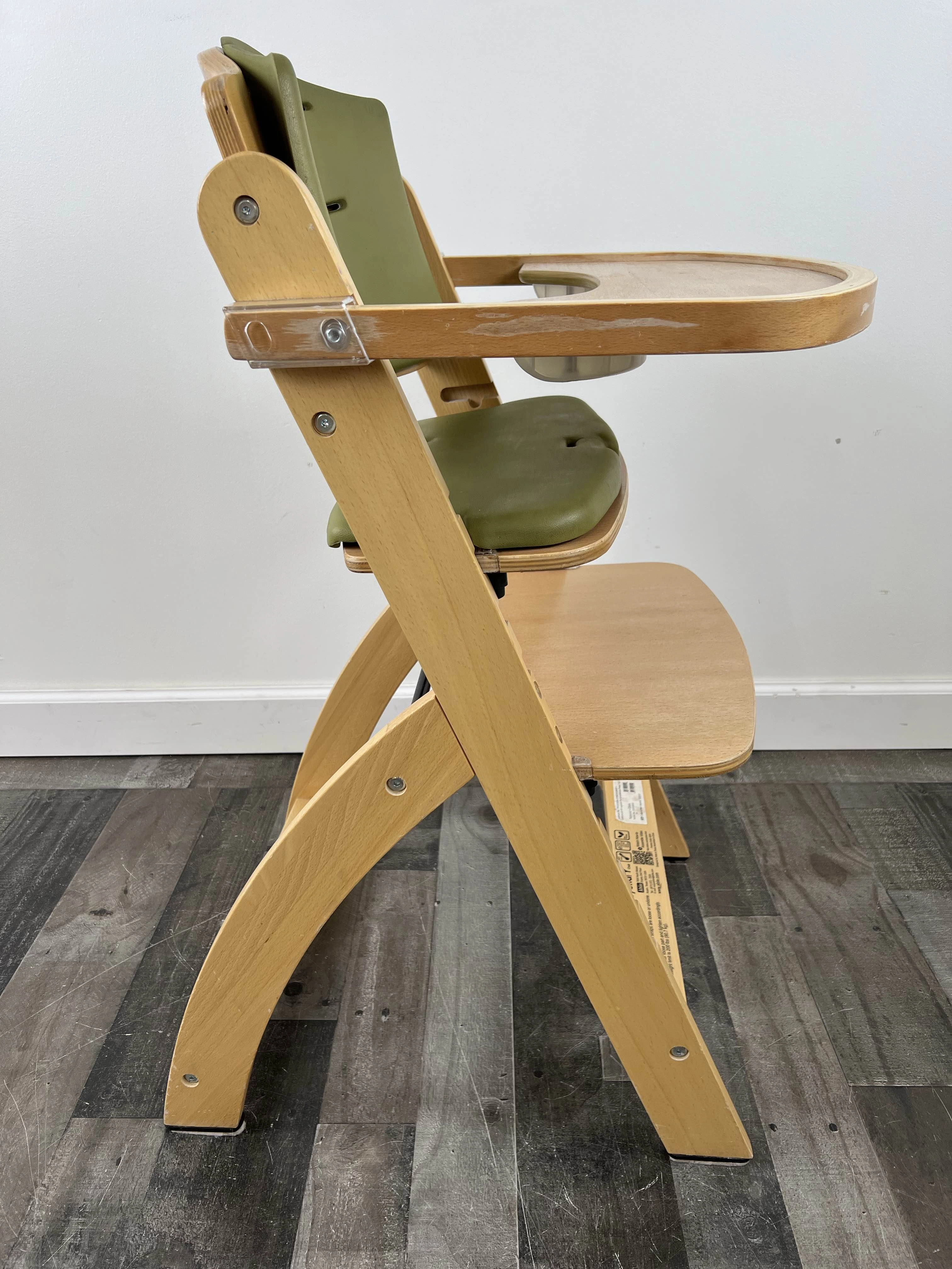 Abiie Beyond Junior Y Wooden High Chair, Natural/Green