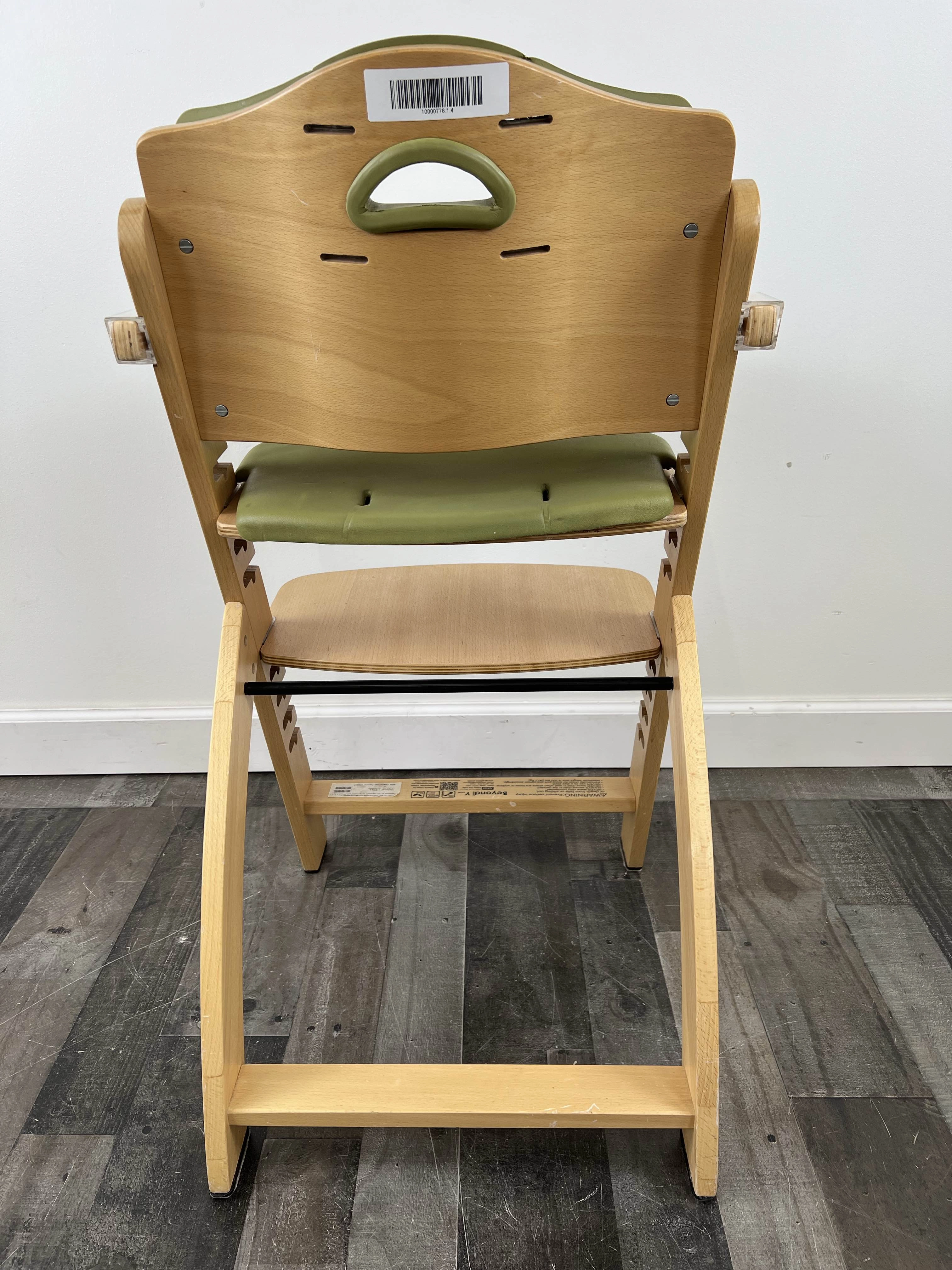 Abiie Beyond Junior Y Wooden High Chair, Natural/Green