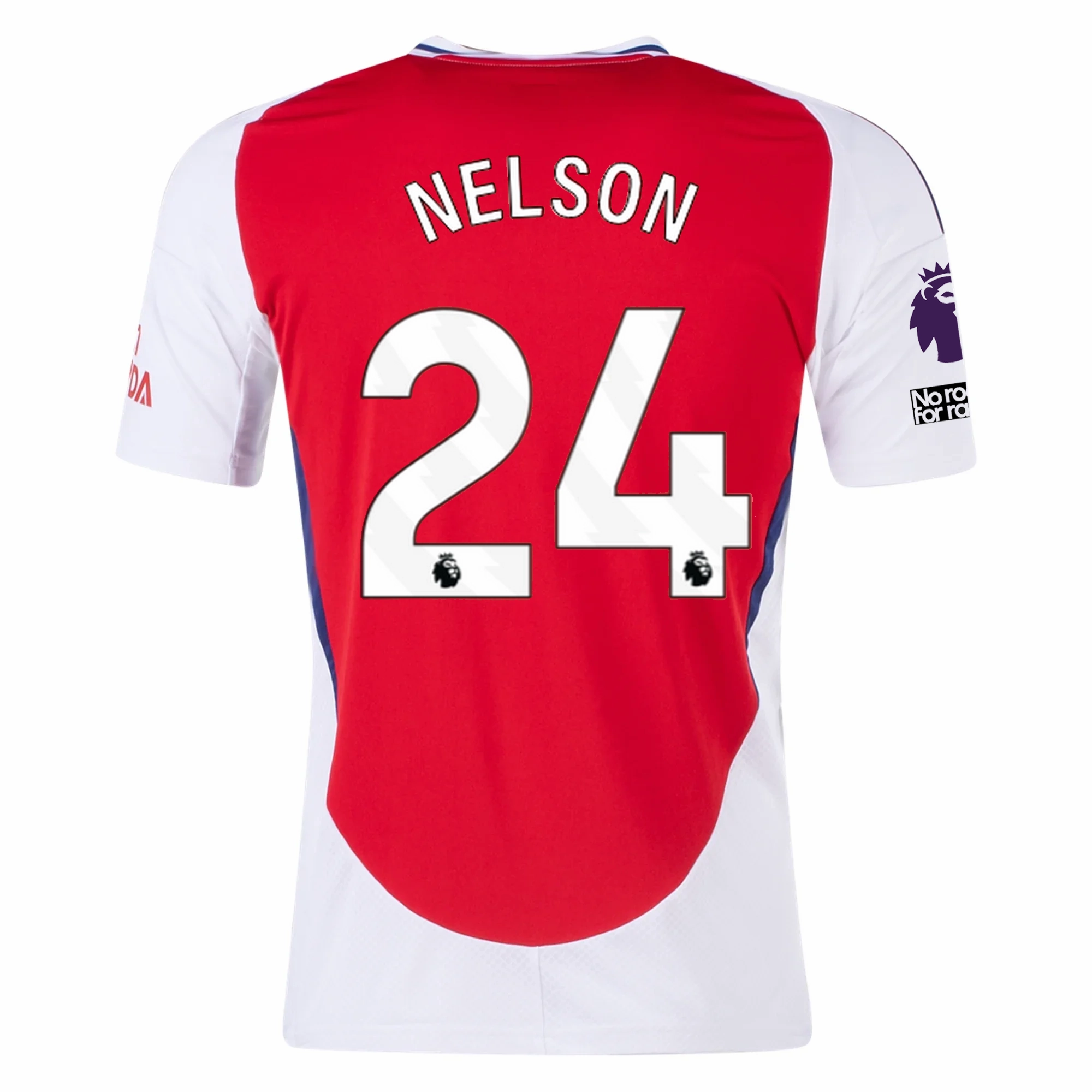 adidas Arsenal Reiss Nelson Home Jersey w/ EPL   No Room For Racism Patches 24/25 (Better Scarlet/White)