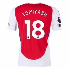 adidas Arsenal Takehiro Tomiyasu Home Jersey w/ EPL   No Room For Racism Patches 24/25 (Better Scarlet/White)