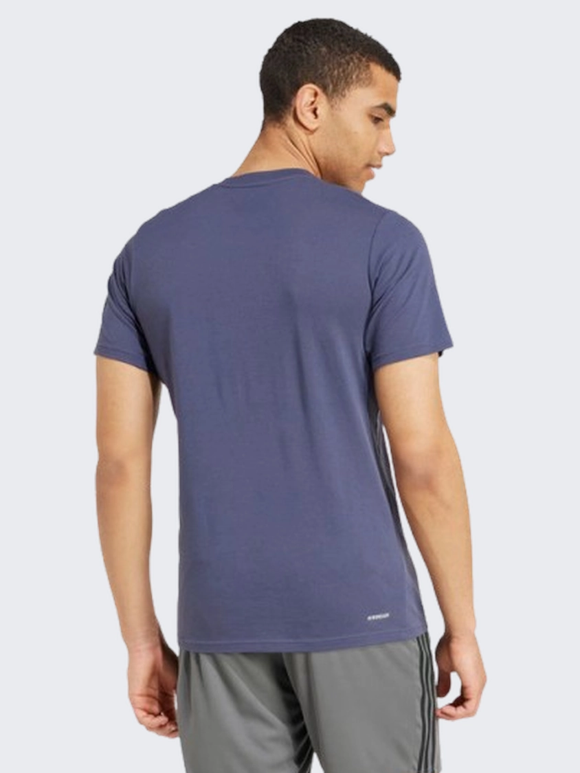 Adidas Essential Feelready Logo Men Training T-Shirt Navy/Mint Ton
