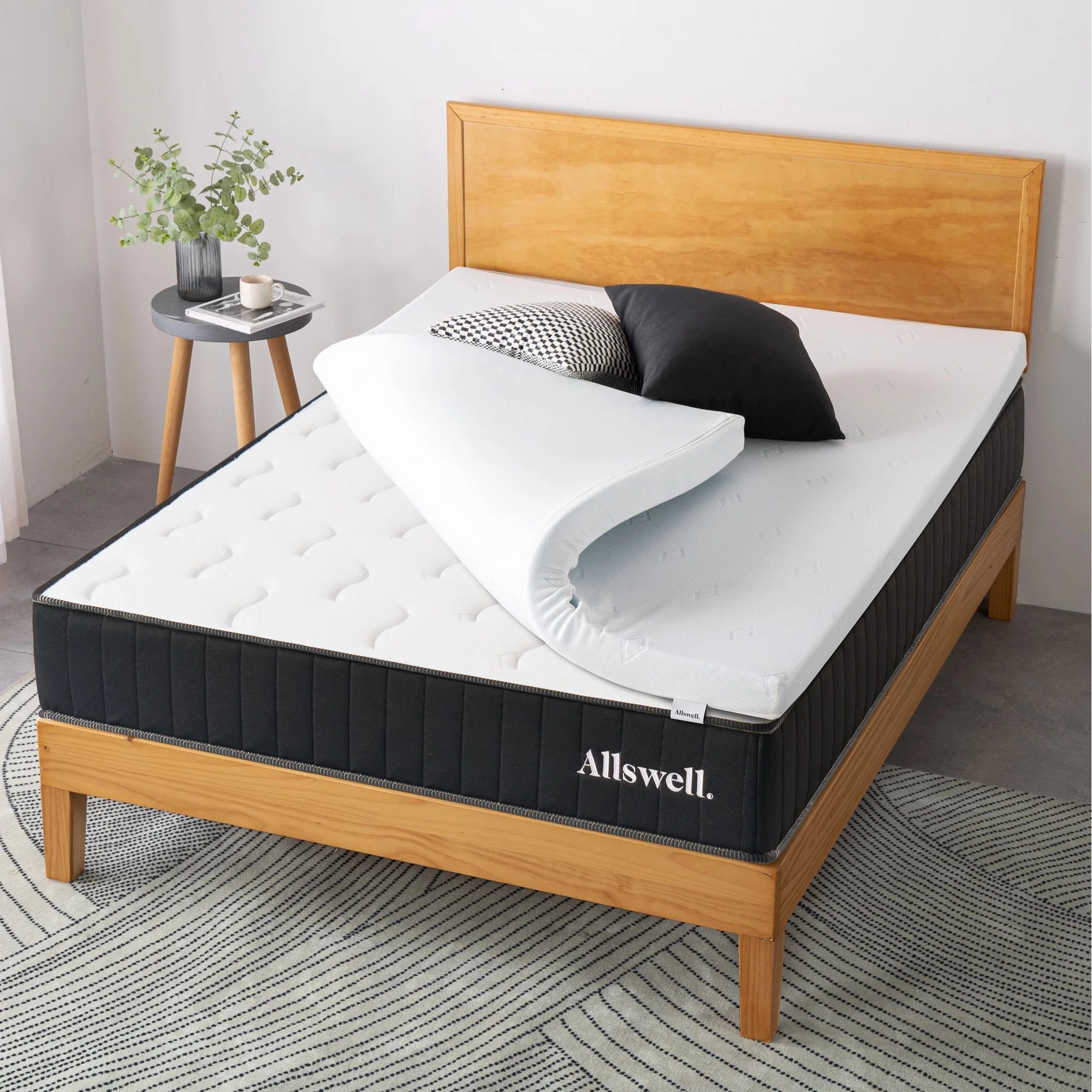 Allswell WS-TMTNMGZU-03T 3" Covered Memory Foam Mattress Topper, Twin