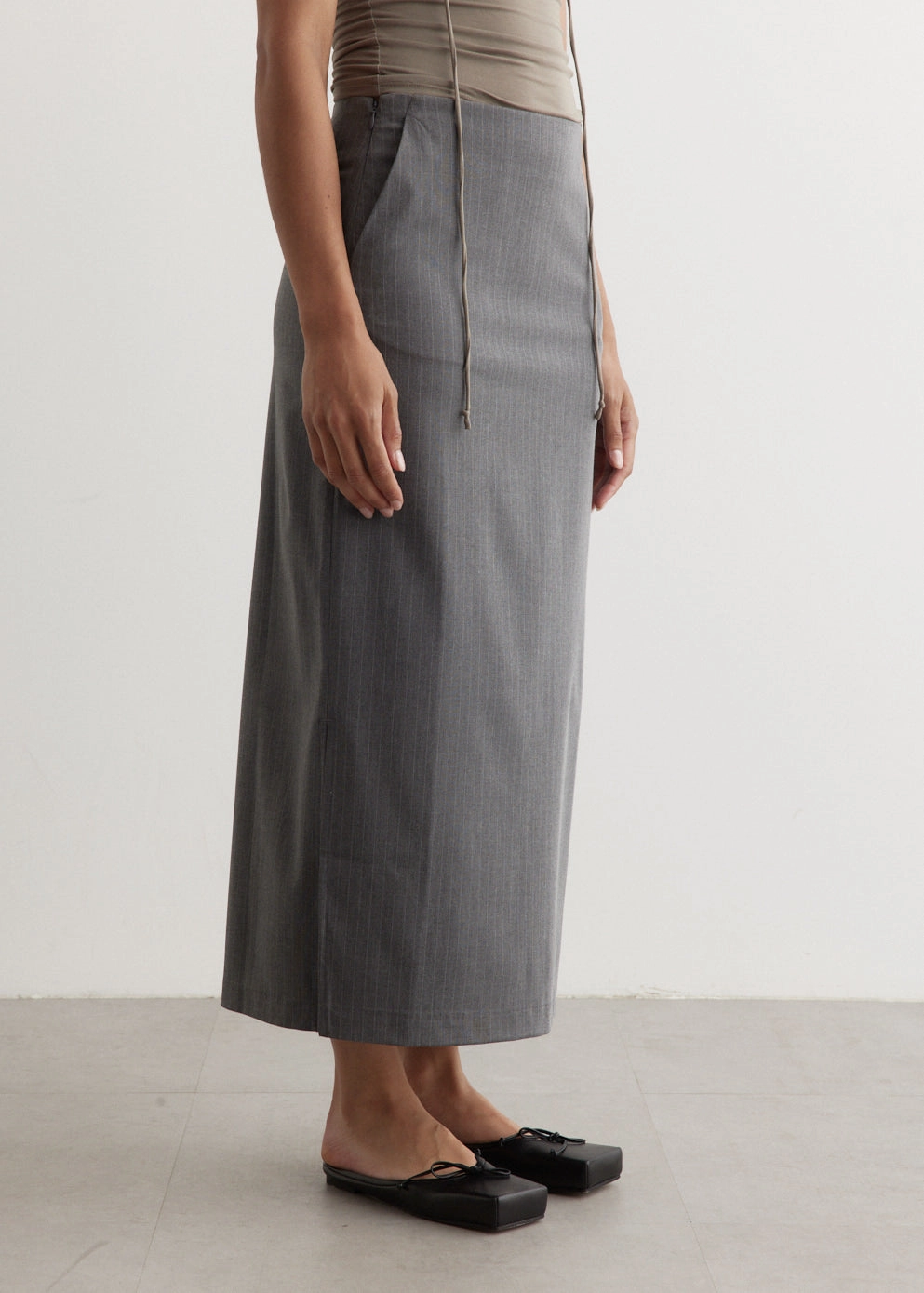 Angel Long Pinstripe Skirt