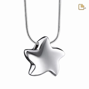 Angelic Star Rhodium Plated Sterling Silver Cremation Pendant