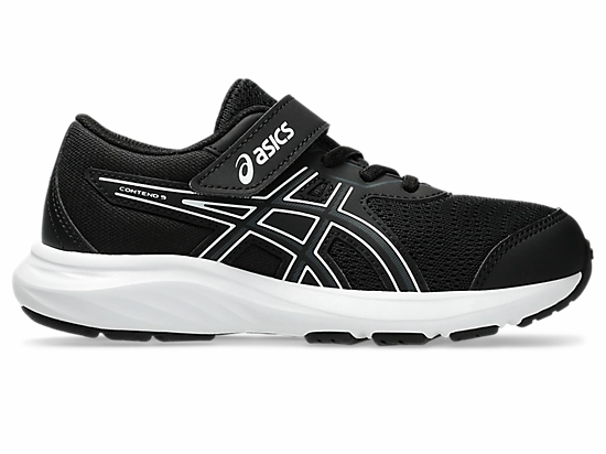 ASICS JUNIOR CONTEND 9 PS BLACK/WHITE RUNNING SHOE