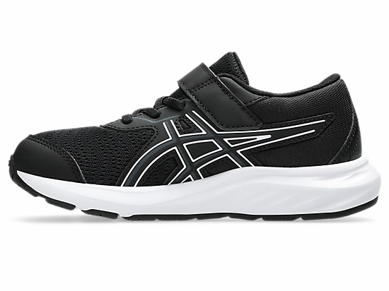 ASICS JUNIOR CONTEND 9 PS BLACK/WHITE RUNNING SHOE