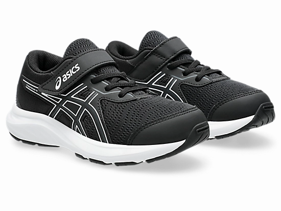 ASICS JUNIOR CONTEND 9 PS BLACK/WHITE RUNNING SHOE