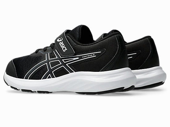 ASICS JUNIOR CONTEND 9 PS BLACK/WHITE RUNNING SHOE