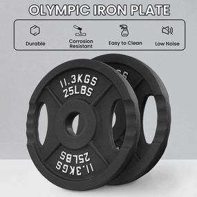 BalanceFrom Cast Iron Olympic Weight Plate Set of 2.5 lb Pair, 5 lb Pair, 10 lb Pair, and 25 lb Pair