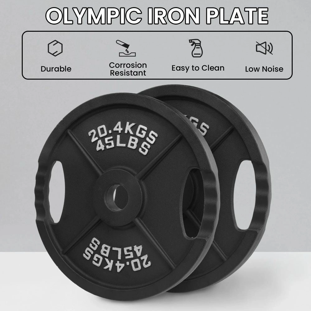 BalanceFrom Classic Cast Iron Weight Plates 45 lb Pair
