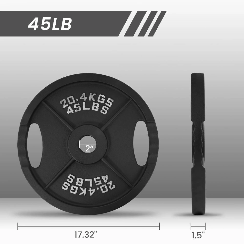 BalanceFrom Classic Cast Iron Weight Plates 45 lb Pair