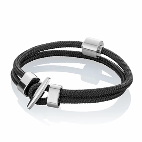 Black - TadBlu Naval Cord Men’s Cremation Bead Bracelet