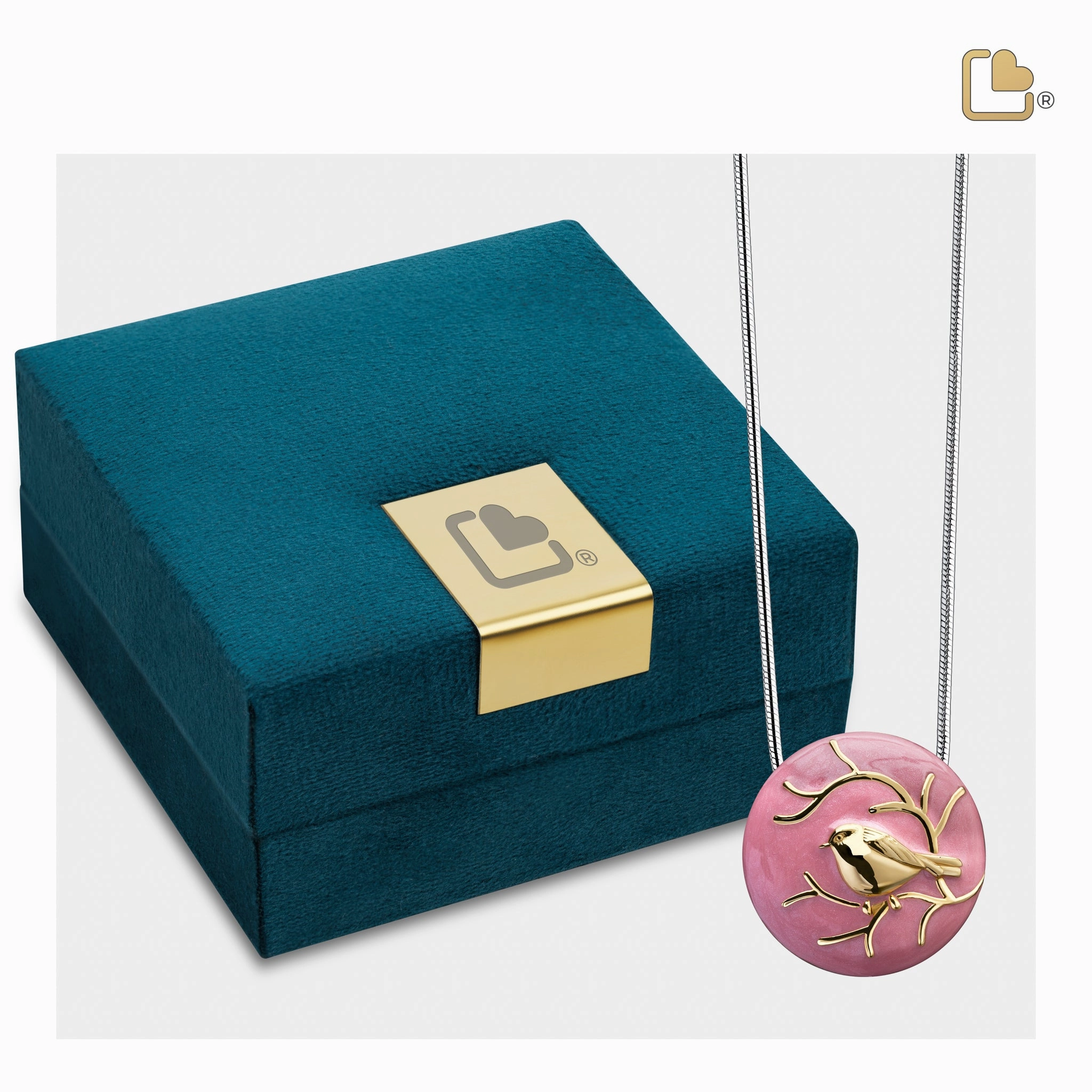 Blessing Birds Pink Gold Vermeil Sterling Silver Cremation Pendant