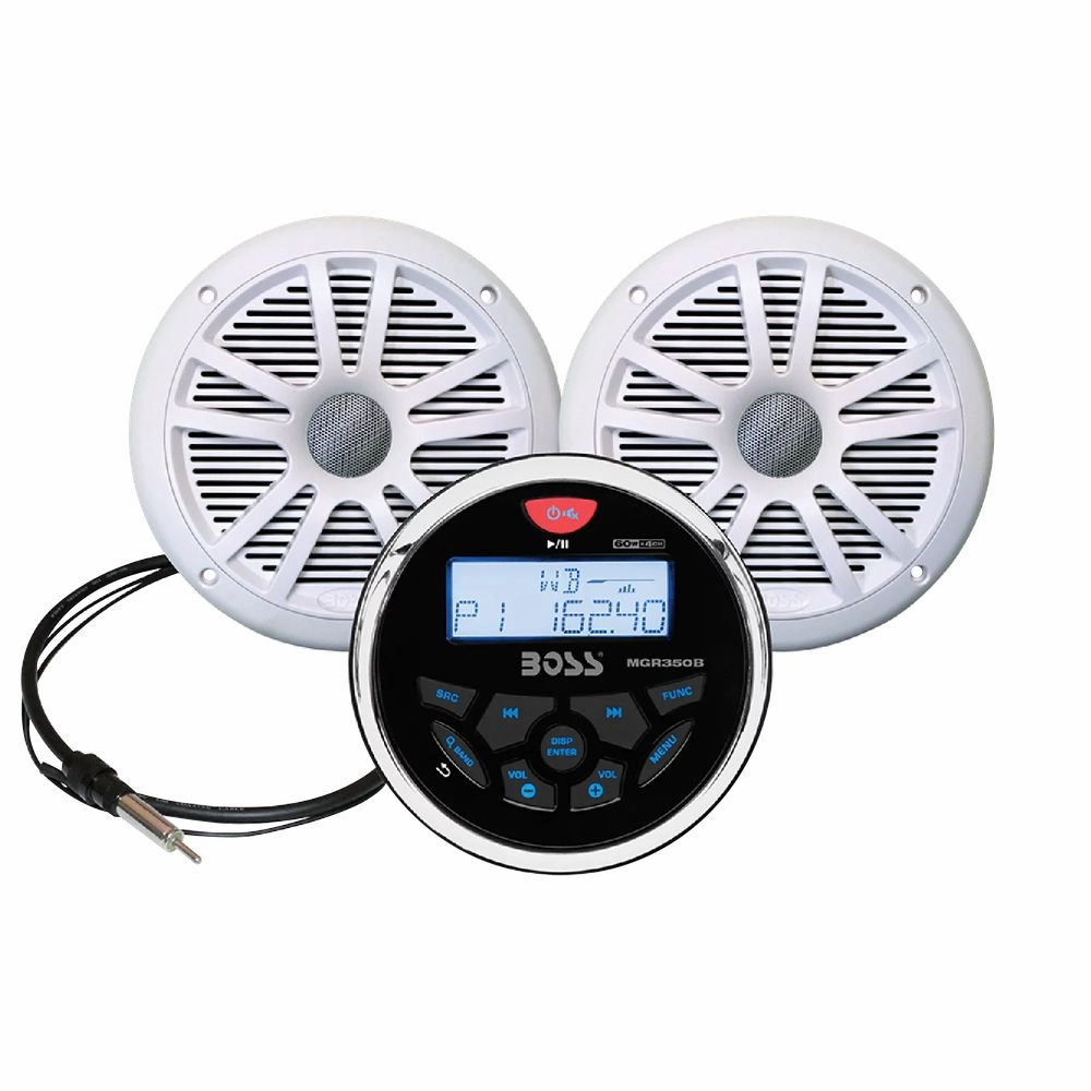 Boss Audio Systems MCKGB350W.6 Marine Gauge Receiver Speakers, Bluetooth, No CD