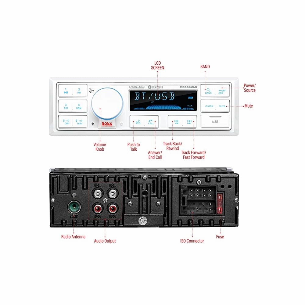 BOSS Audio Systems MR500UAB Marine Bluetooth Stereo Black