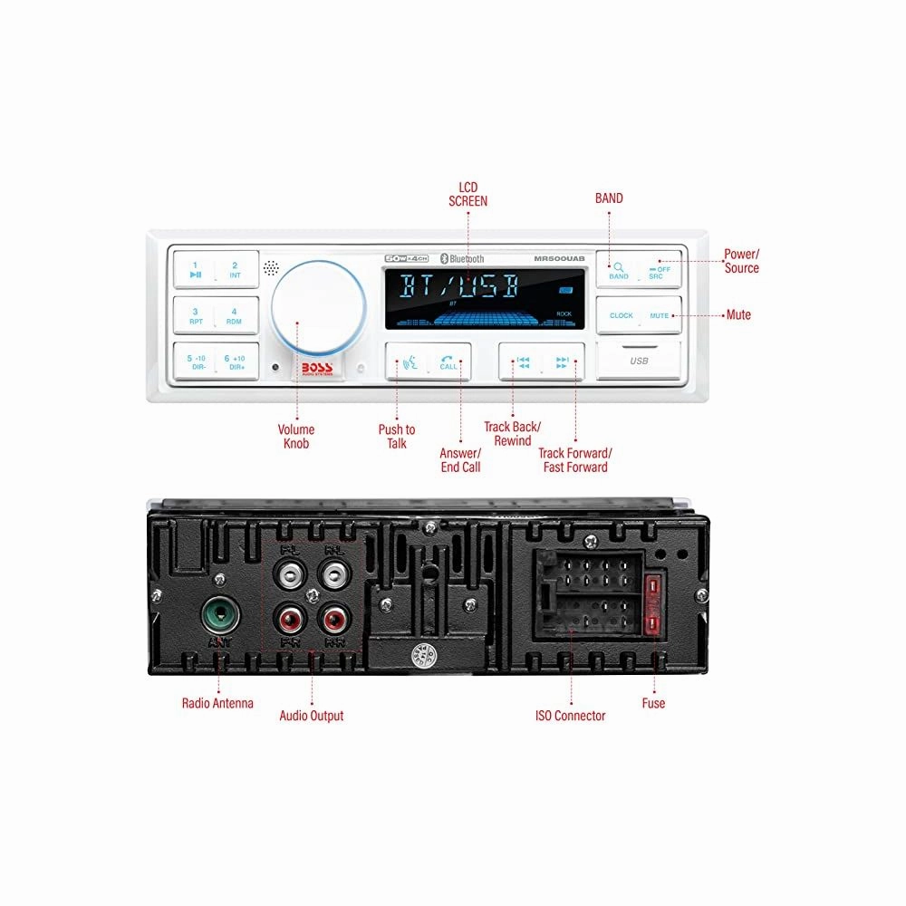 BOSS Audio Systems MR500UAB Marine Bluetooth Stereo Black
