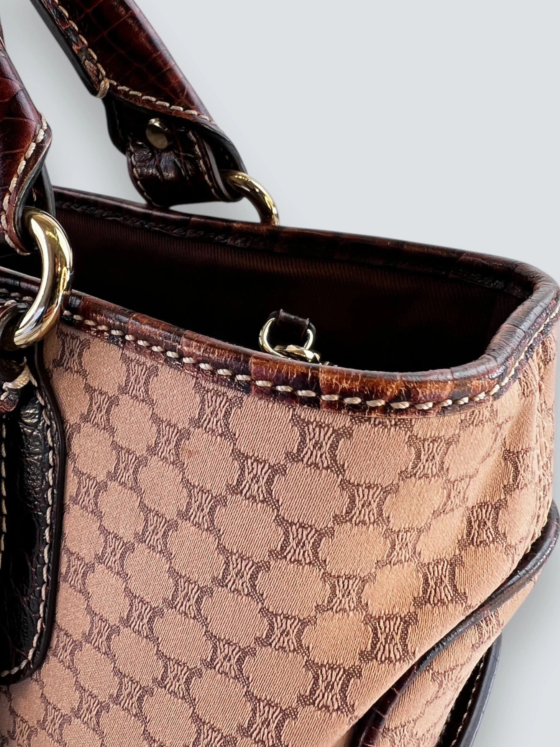 Celine Canvas Leather Boogie Handbag