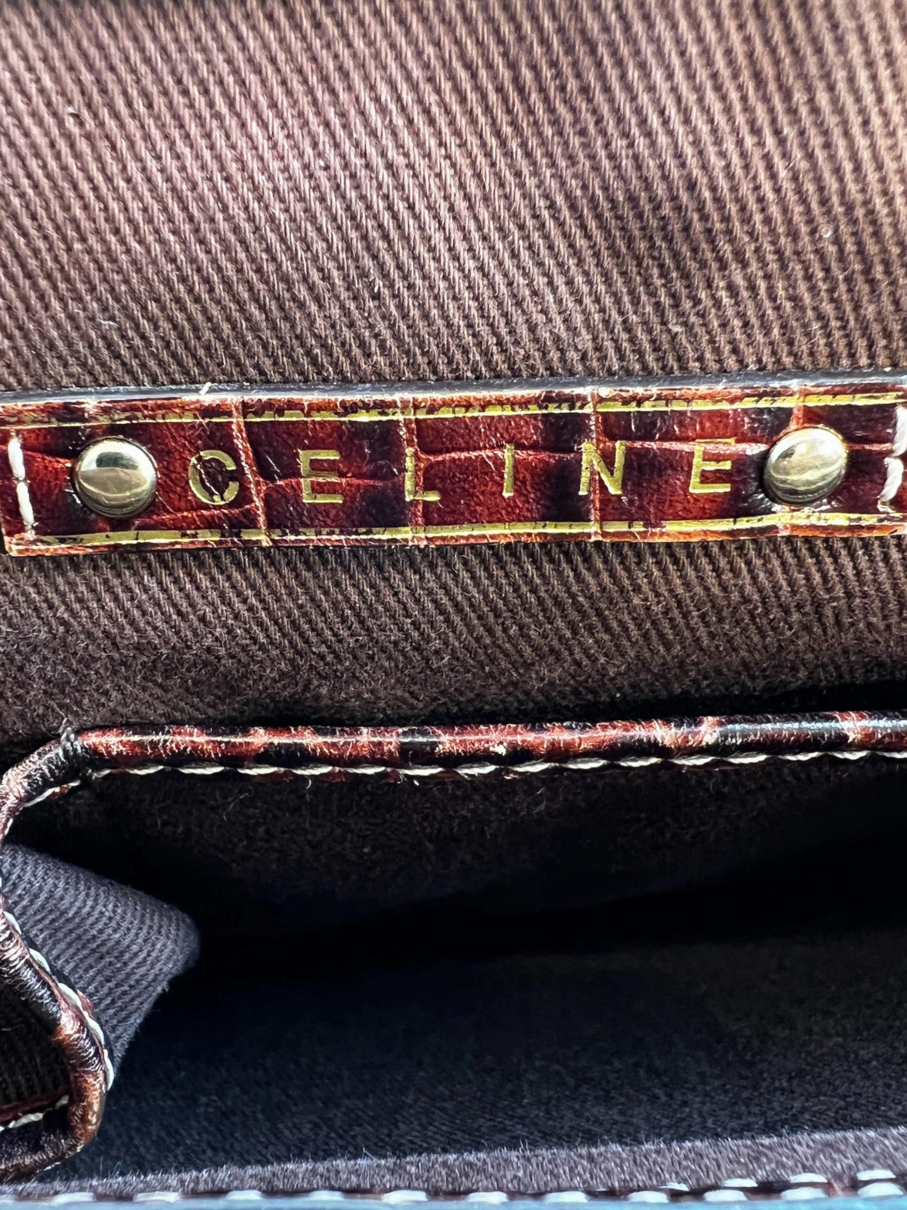 Celine Canvas Leather Boogie Handbag