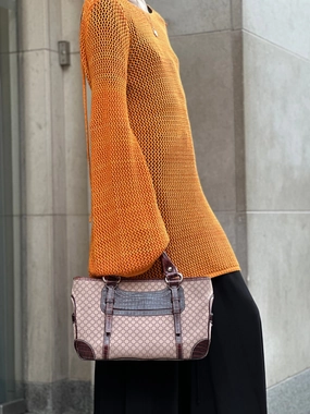 Celine Canvas Leather Boogie Handbag