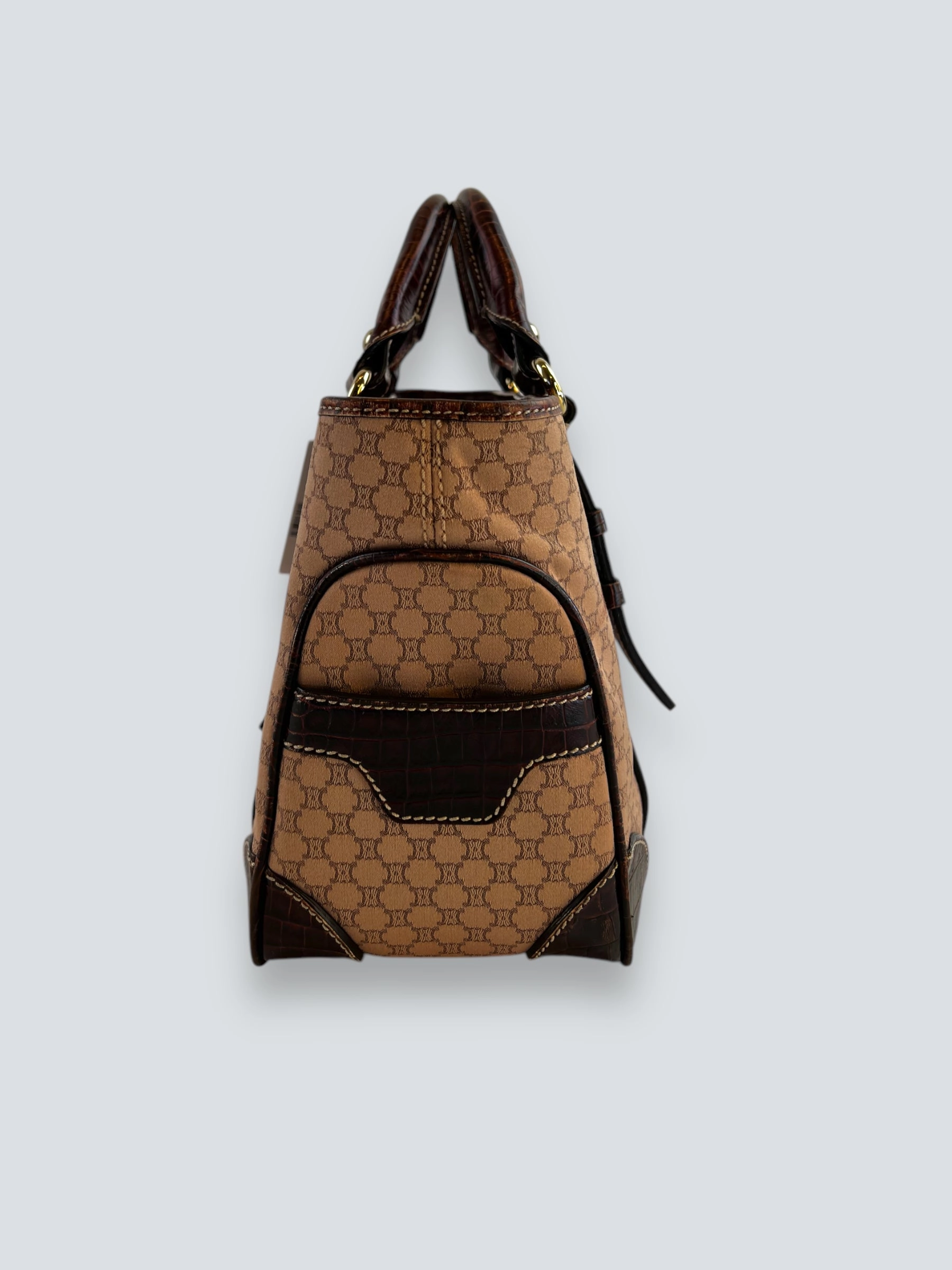 Celine Canvas Leather Boogie Handbag