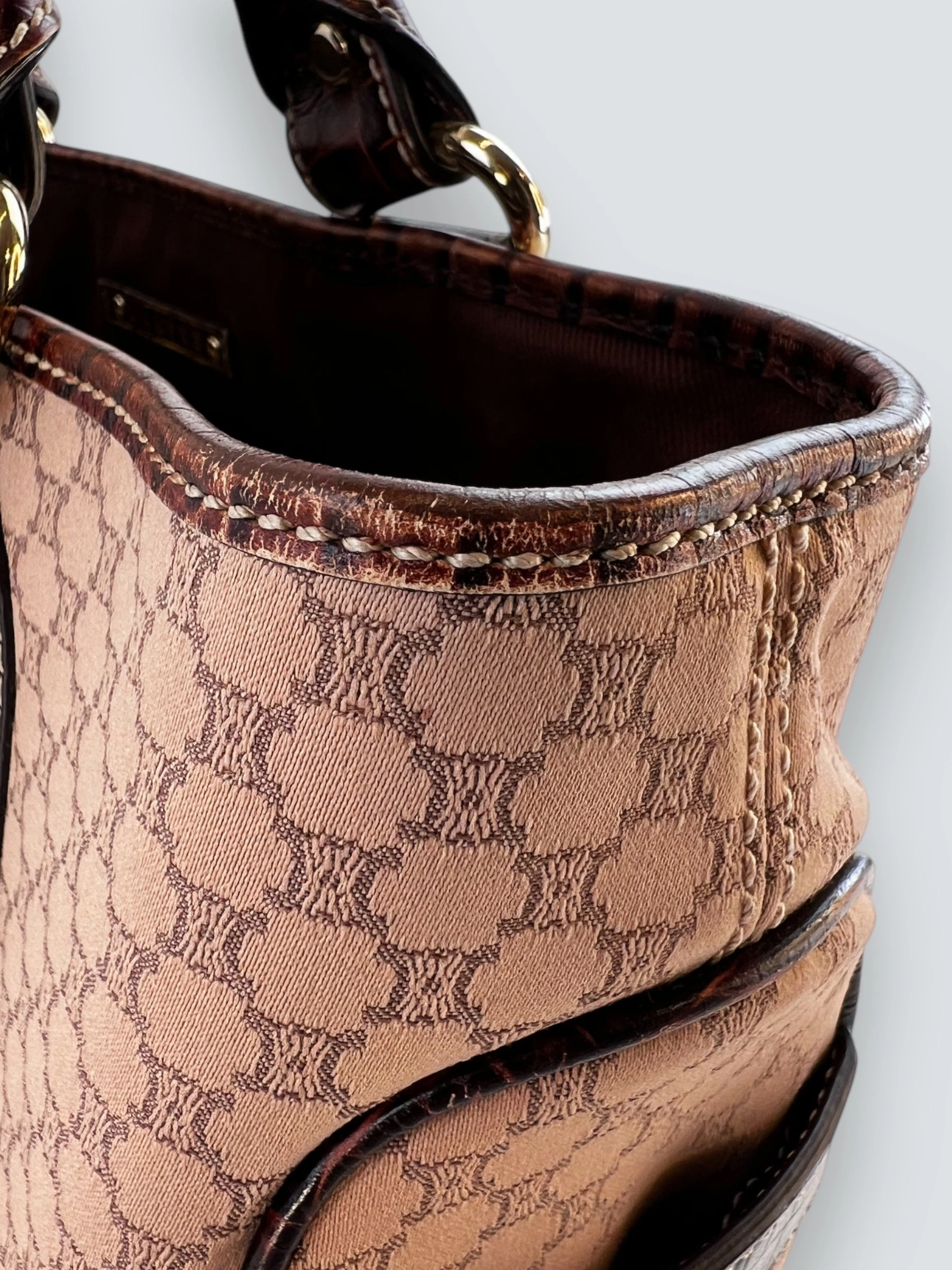 Celine Canvas Leather Boogie Handbag