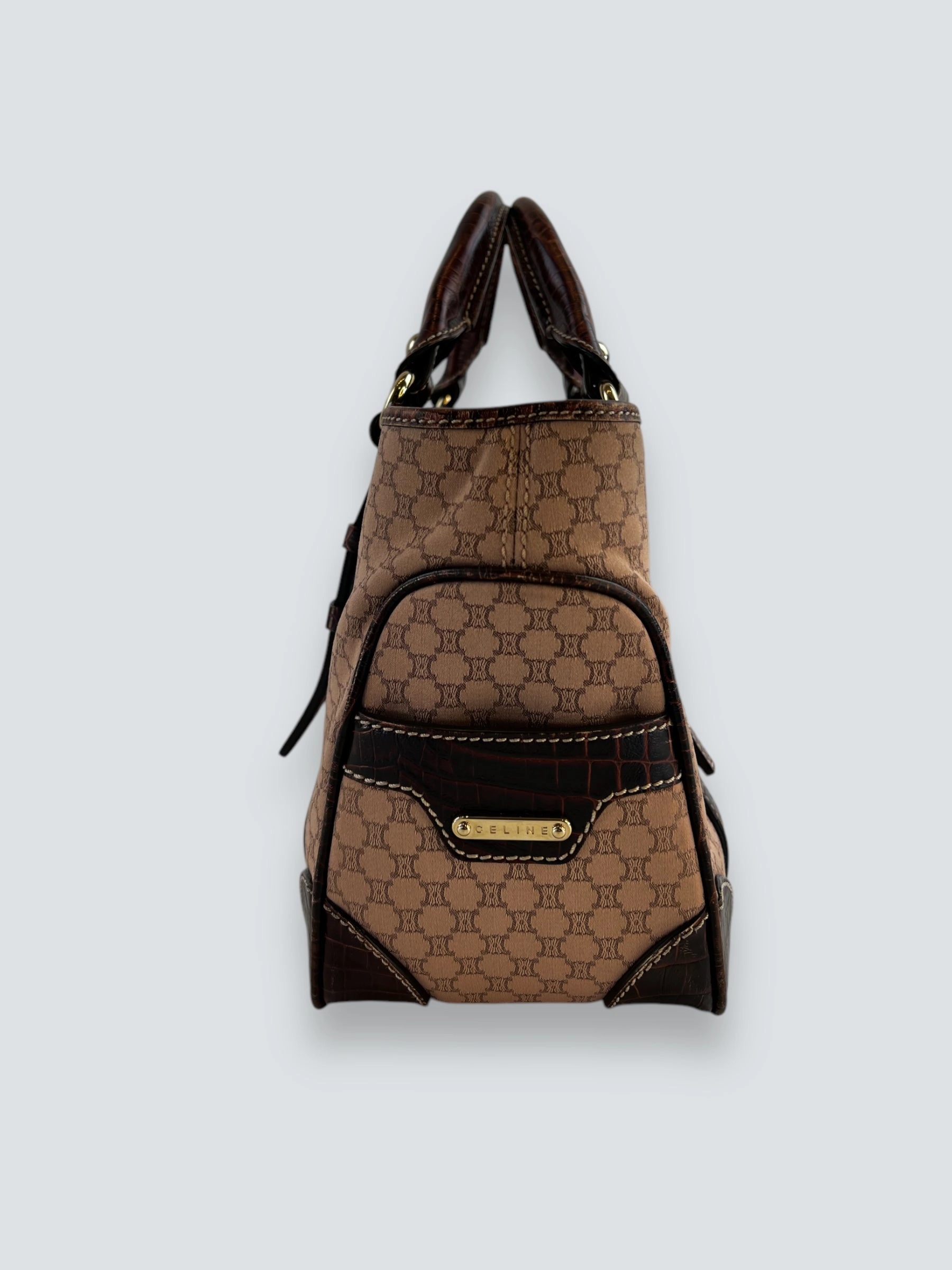 Celine Canvas Leather Boogie Handbag