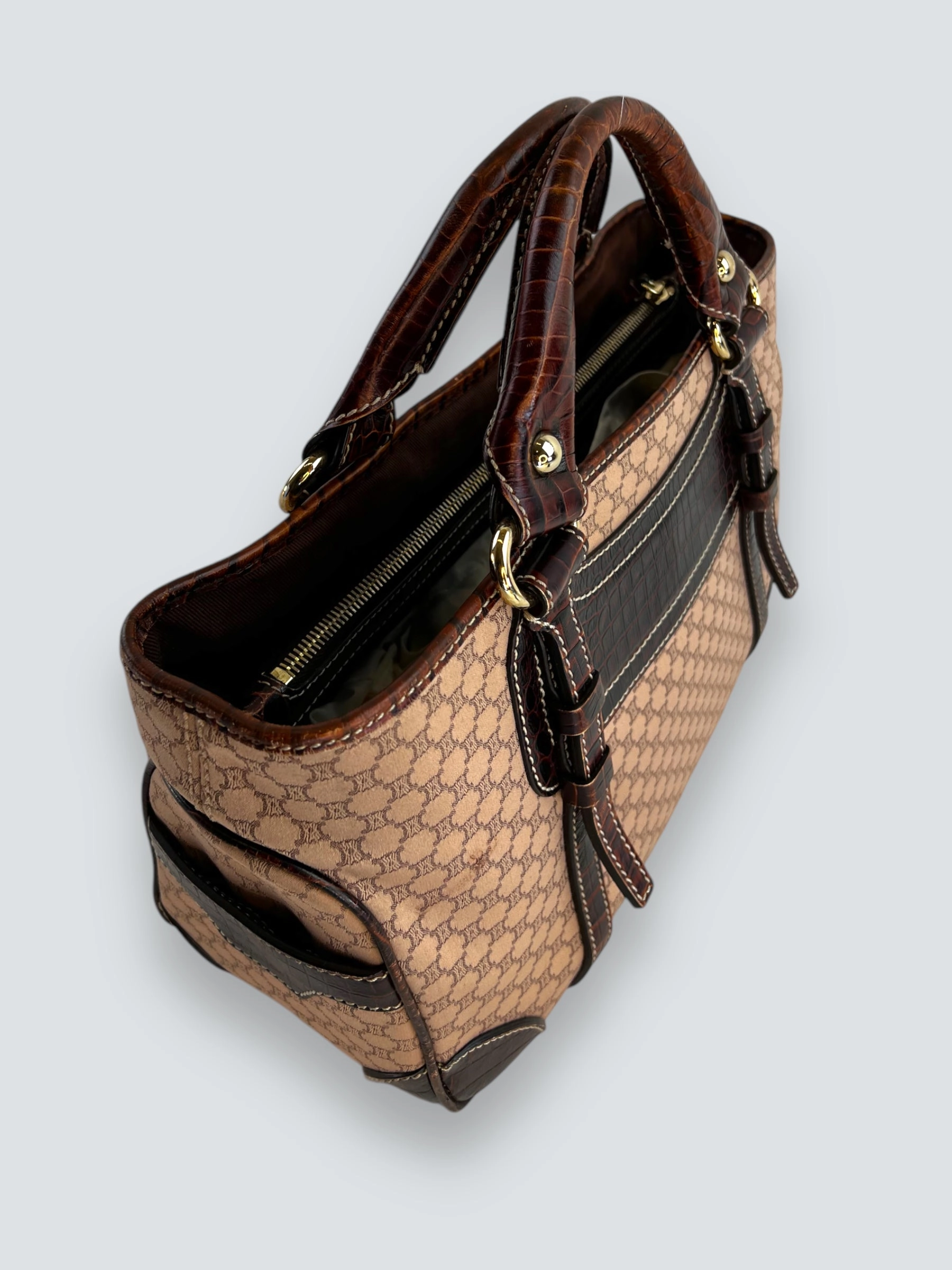 Celine Canvas Leather Boogie Handbag
