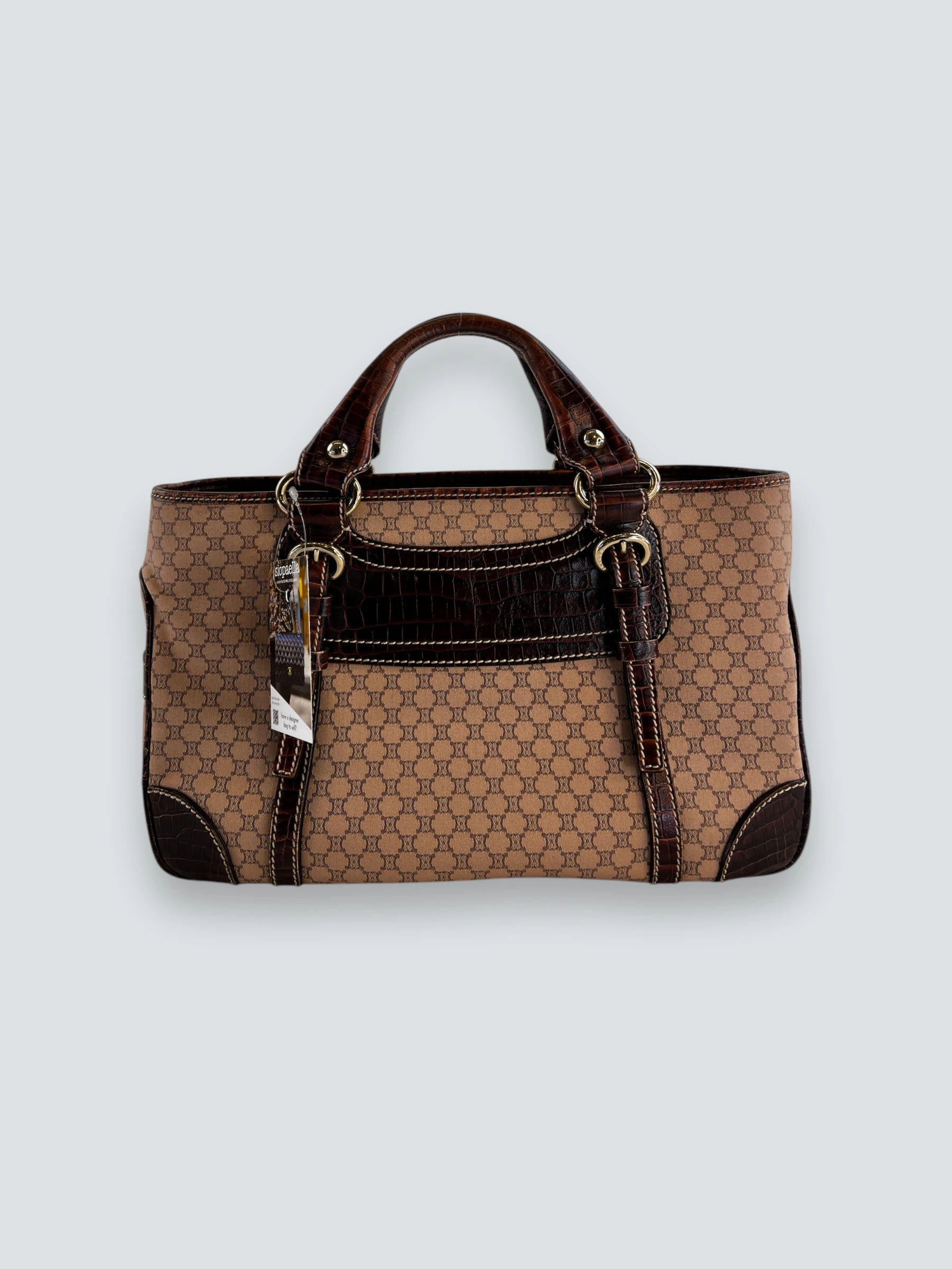 Celine Canvas Leather Boogie Handbag