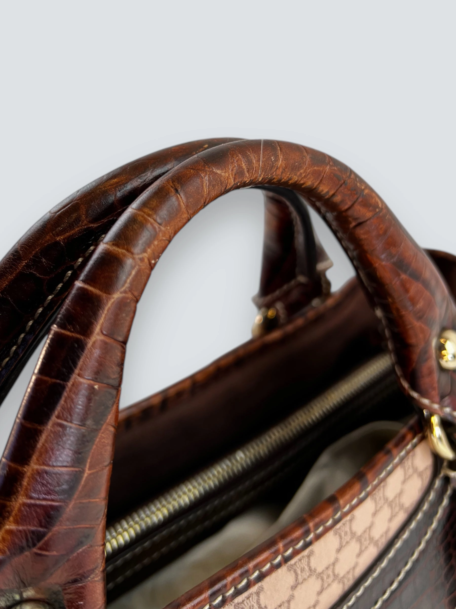 Celine Canvas Leather Boogie Handbag