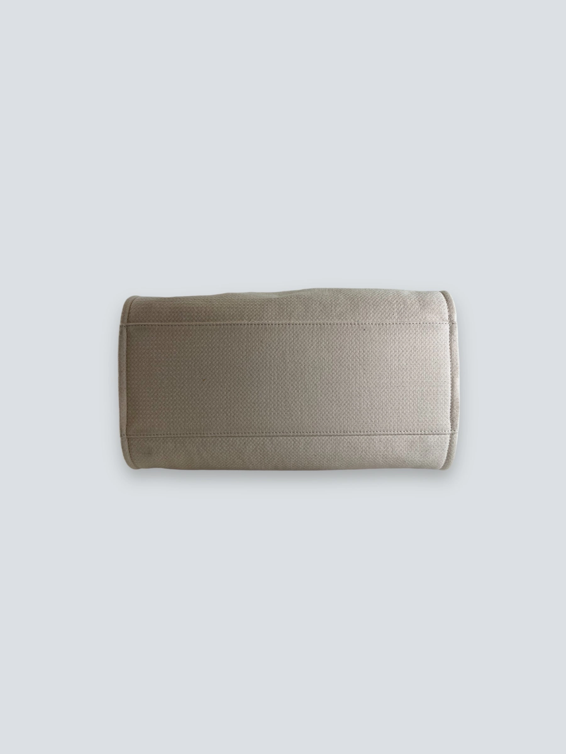 Chanel Cream Leather & Canvas Deauville Tote