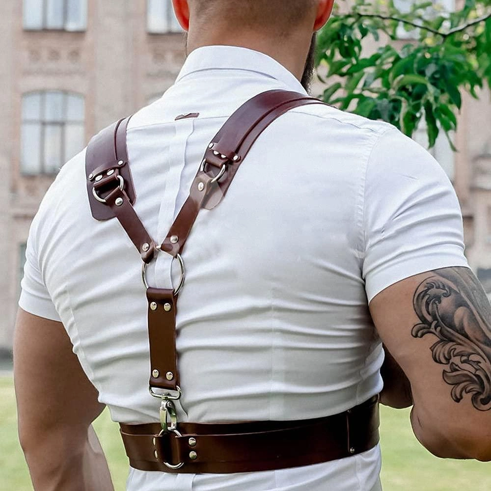 Chest with Buckles Rave Costume Punk Leather Body Cage