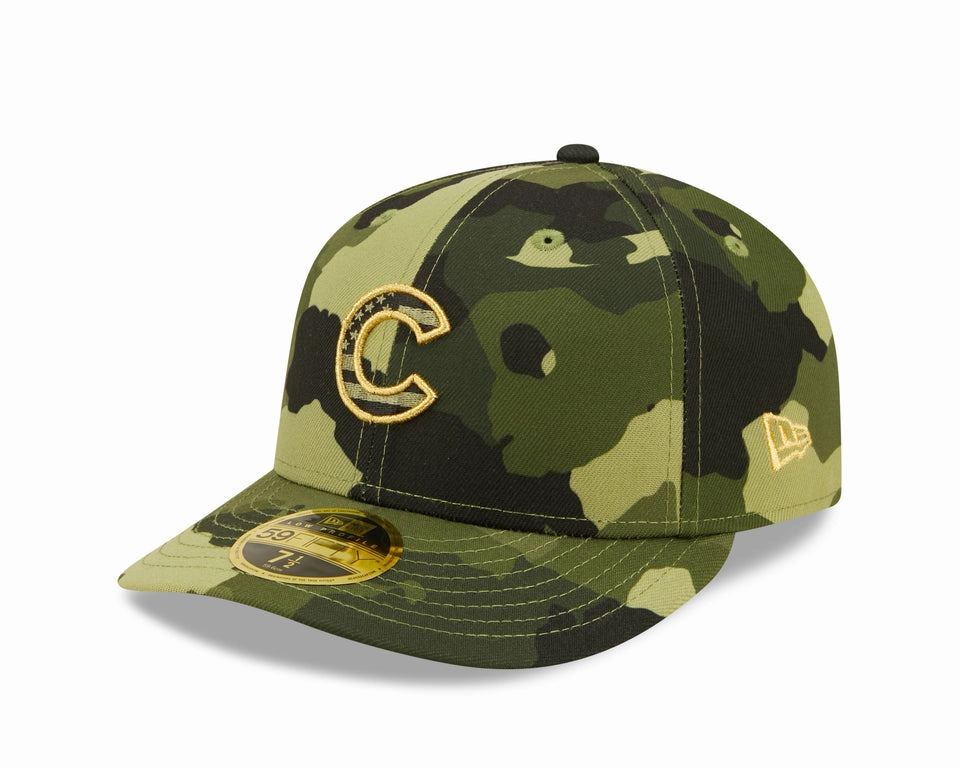 Chicago Cubs New Era Low Profile 2022 MLB Armed Forces Day On-Field 59FIFTY Fitted Hat - Camo
