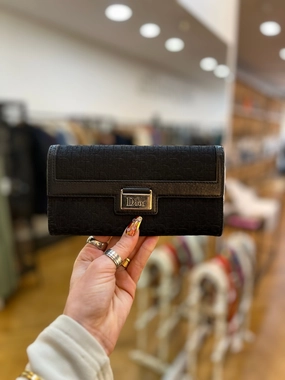 Christian Dior Black Canvas Wallet