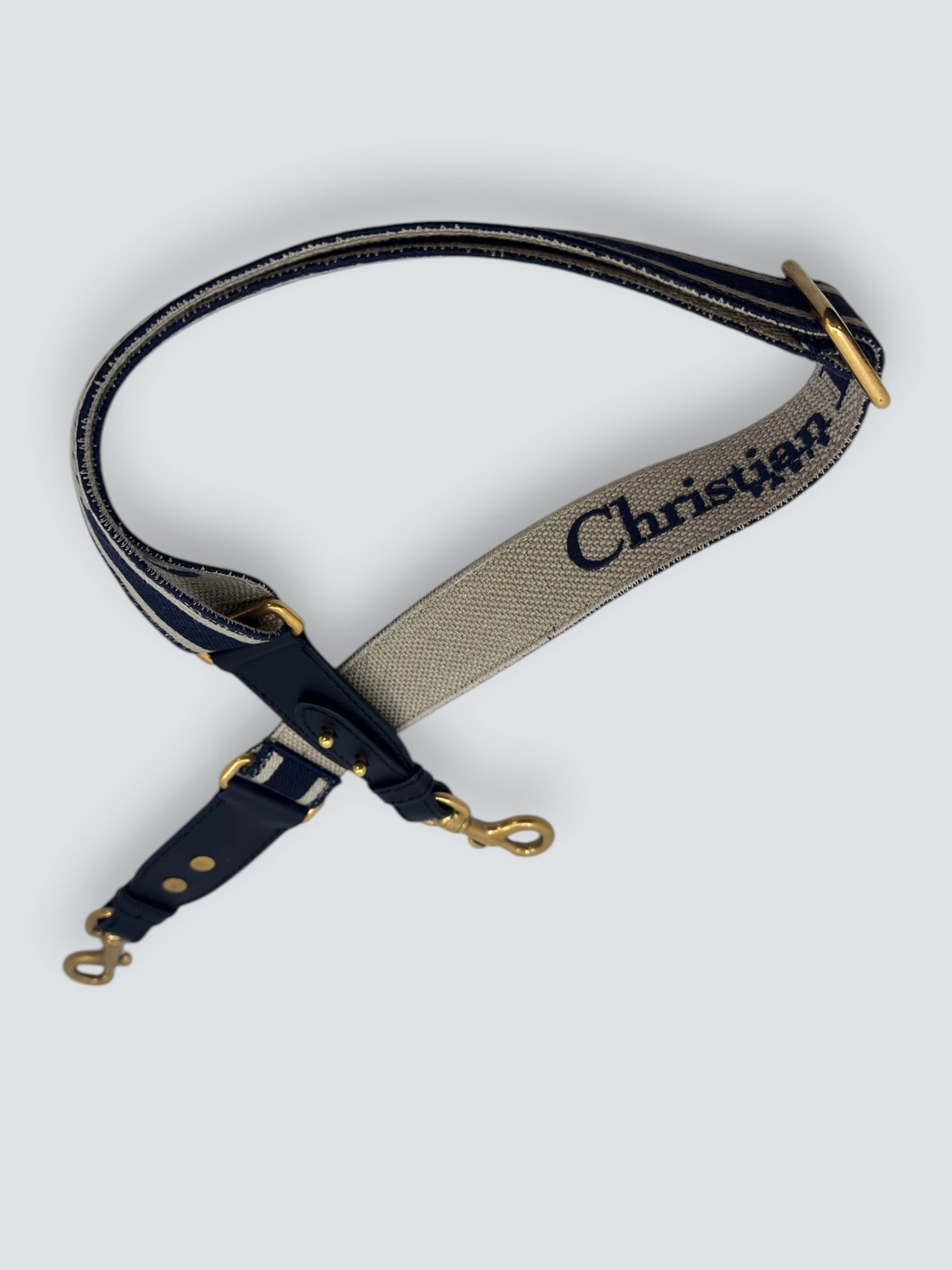 Christian Dior Navy Canvas Strap