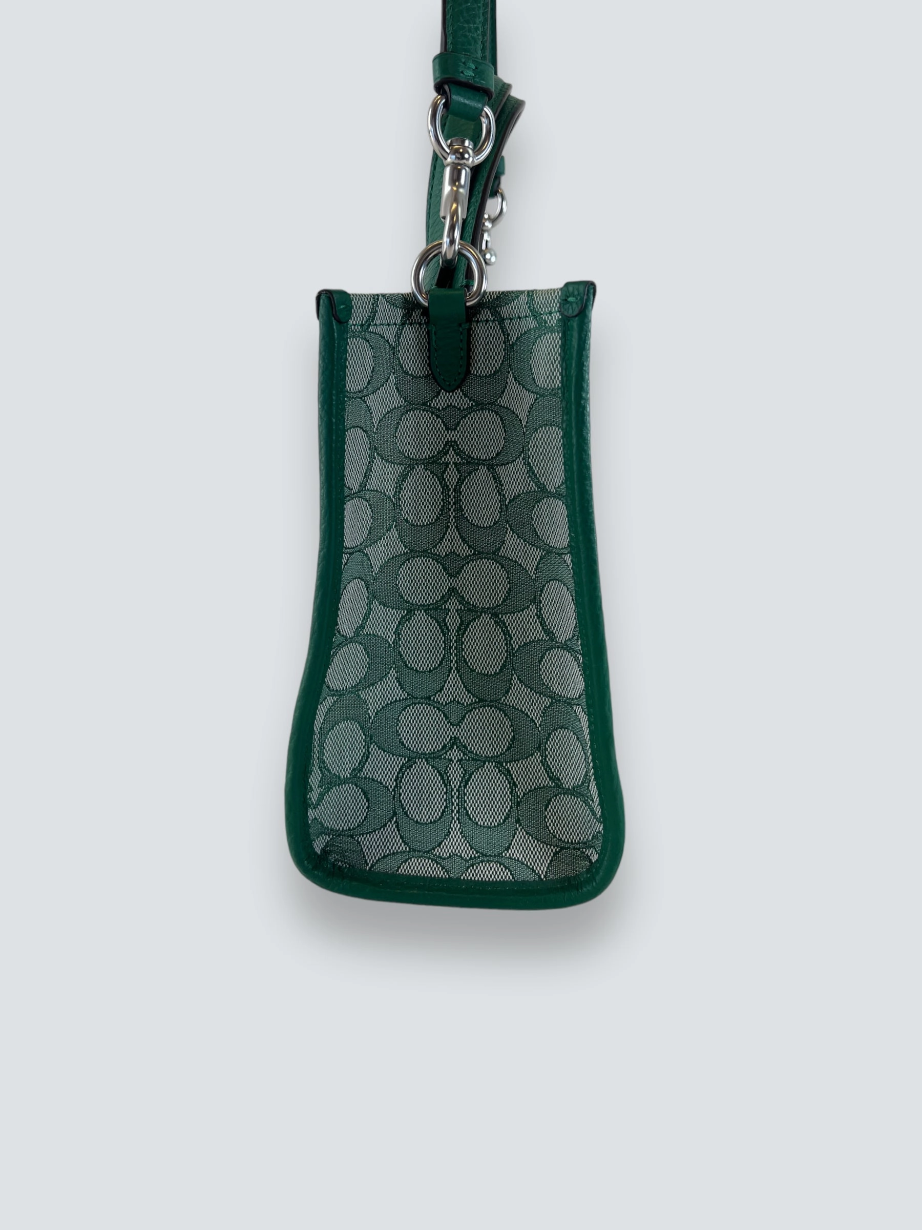 Coach Green Leather & Canvas Dempsey Tote