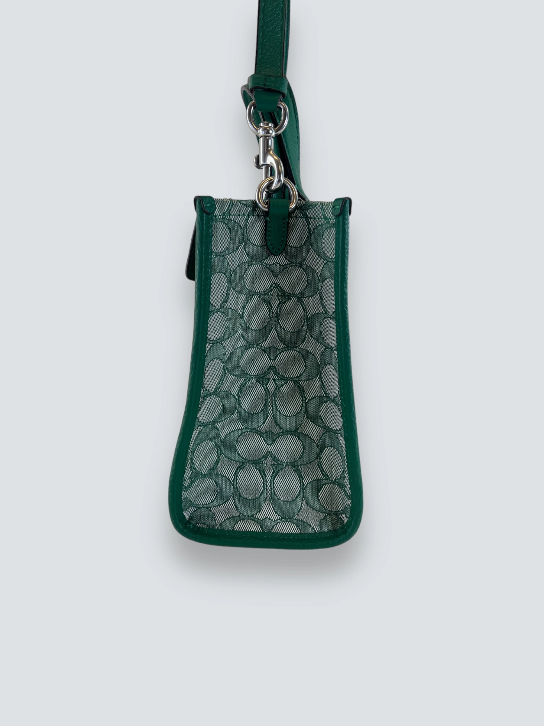 Coach Green Leather & Canvas Dempsey Tote