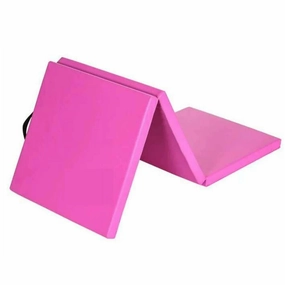 Coinus Sports COWC0207B Tri-Fold Gymnastics Exercise Mat with Handles, 6' x 2' x 2", Pink