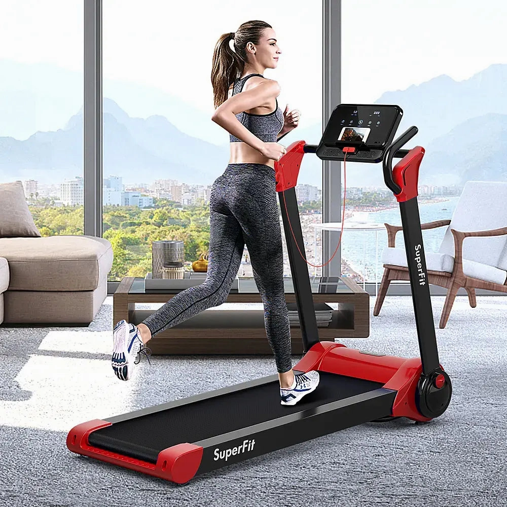Costway SP37610RE Folding 2.25HP Electric Treadmill, Red