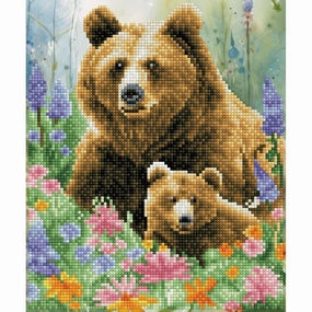 Diamond Dotz DD4.384 Mother and Cub Special Edition Diamond Painting Kit, 10.04"x12.01"