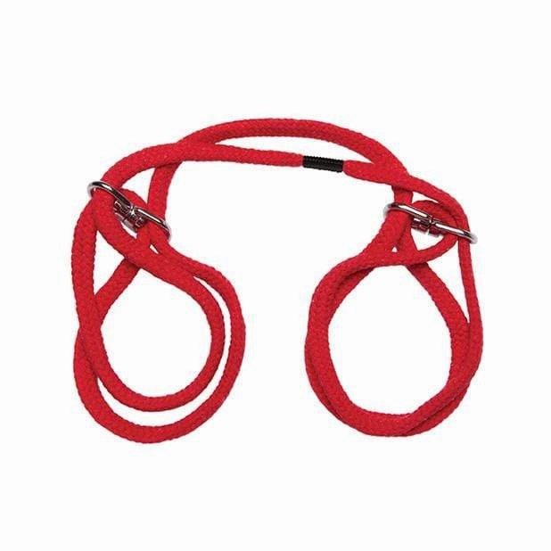 Doc Johnson - Japanese Style Bondage Wrist or Ankle Cotton Rope Cuffs (Red)