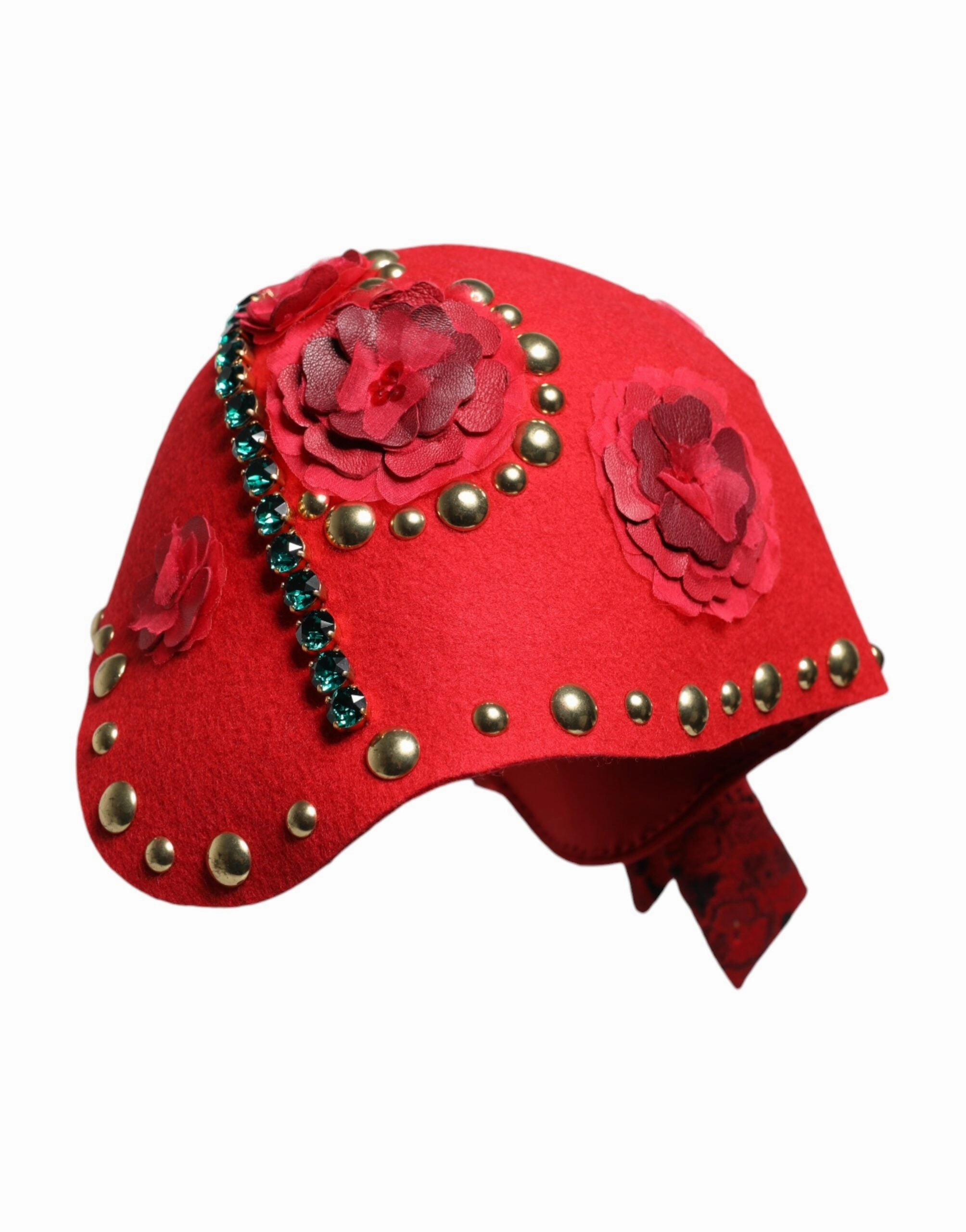 Dolce & Gabbana Crystal gold Roses Brooch Embellished Women's Hat (Pre-Owned)