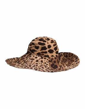 Dolce & Gabbana Leopard Viscose Women Bucket Women's Hat (Pre-Owned)