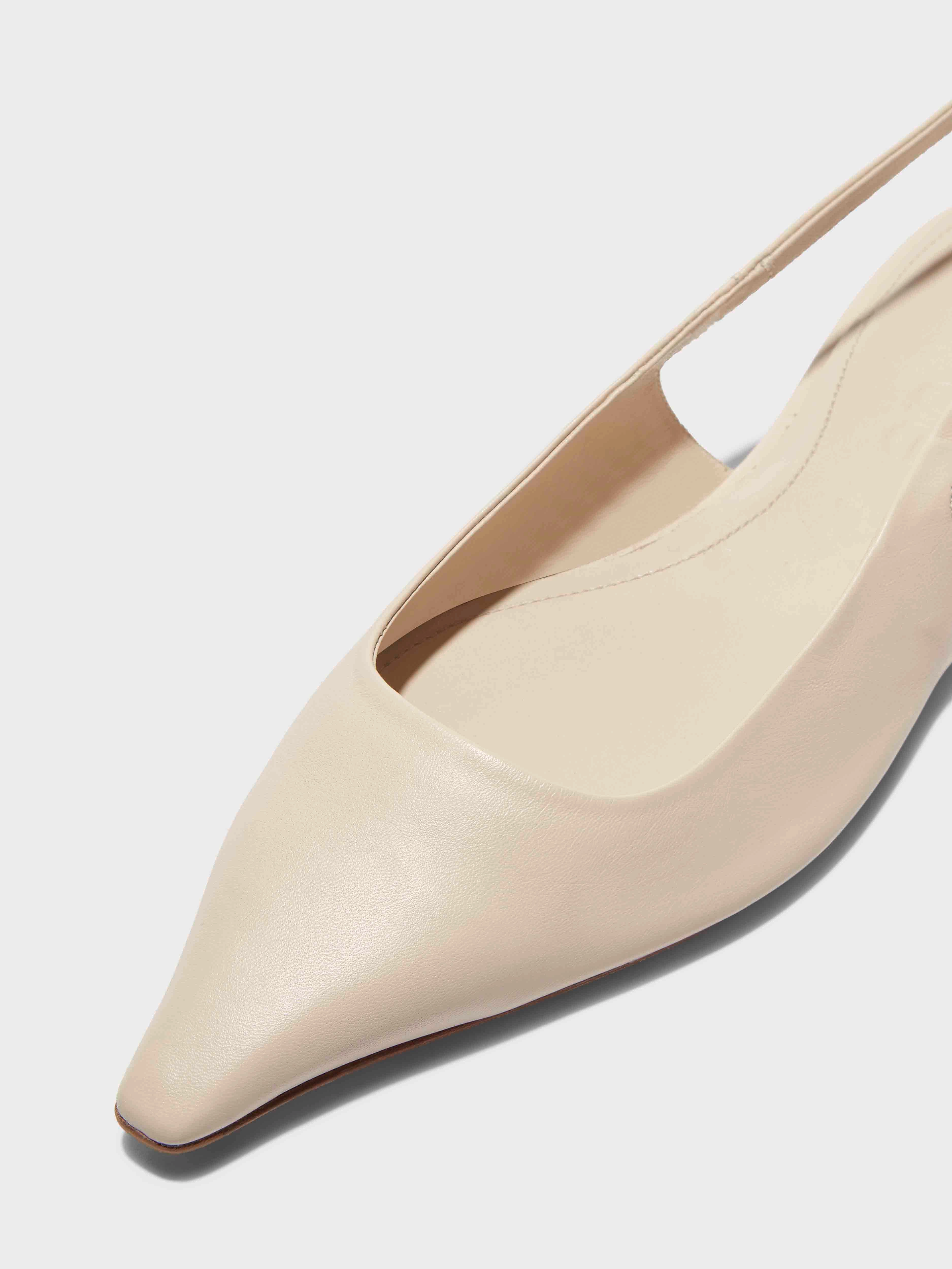 Fedora Leather Slingback Flats