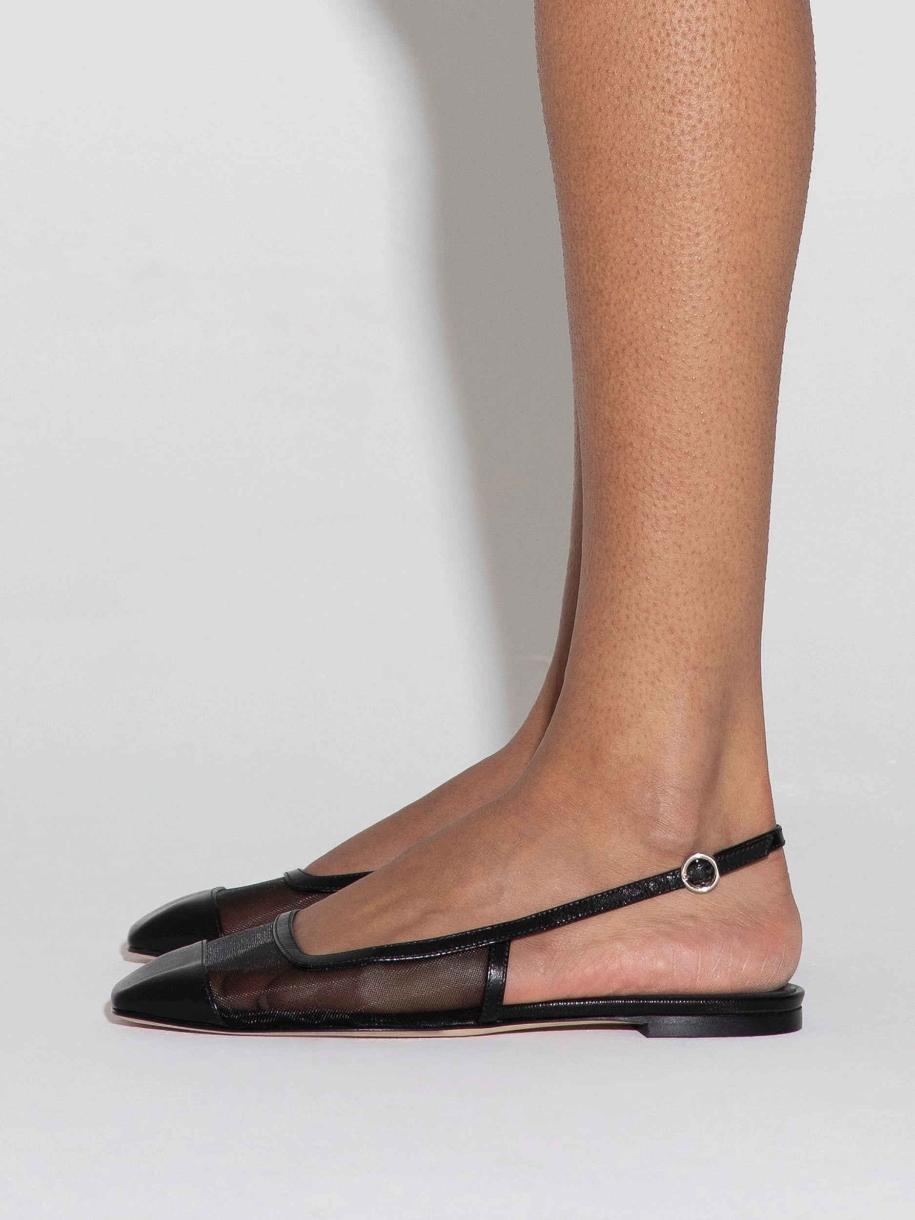 Geraldine Mesh Toe-Cap Slingbacks