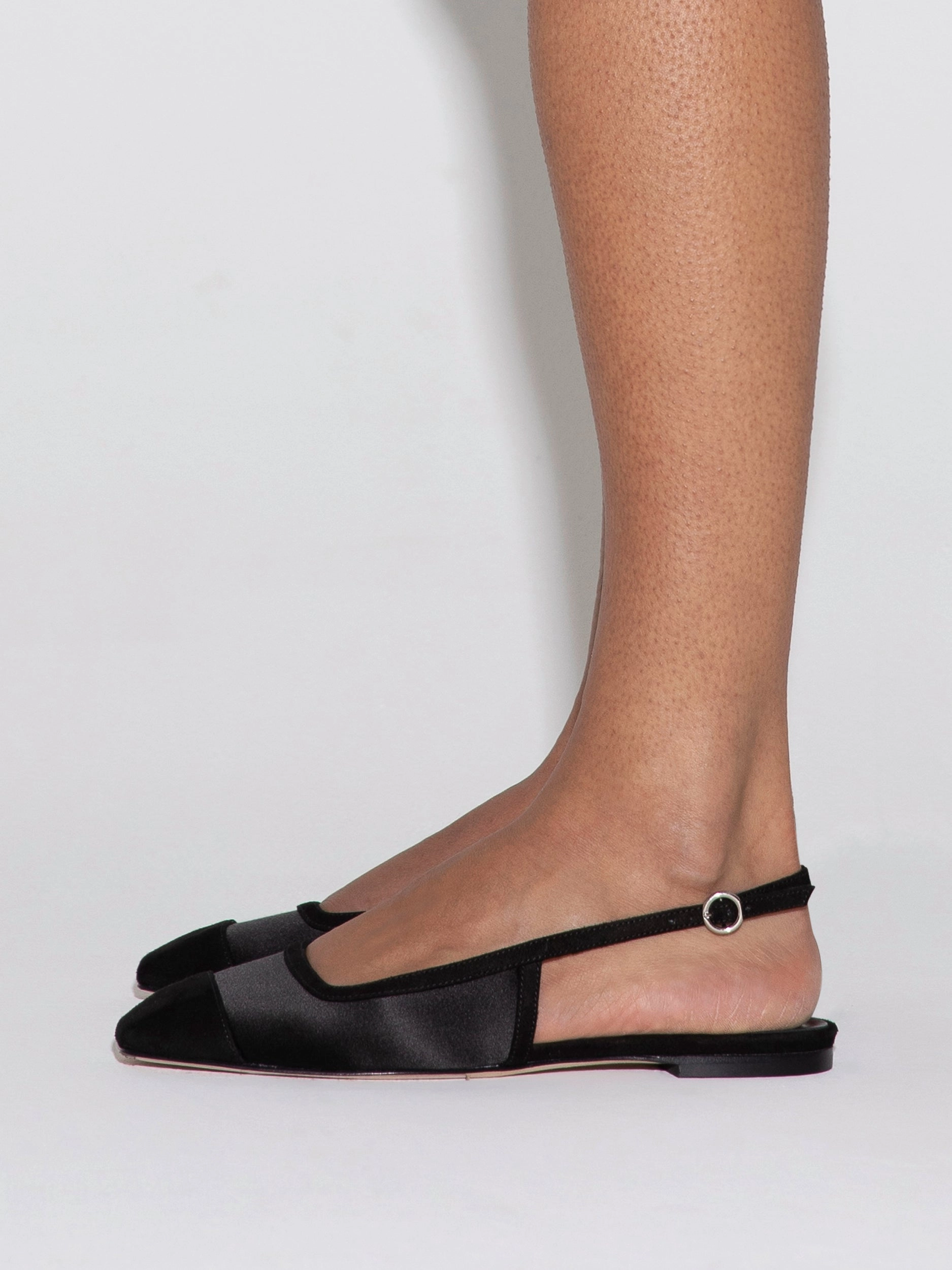 Geraldine Satin Toe-Cap Slingback