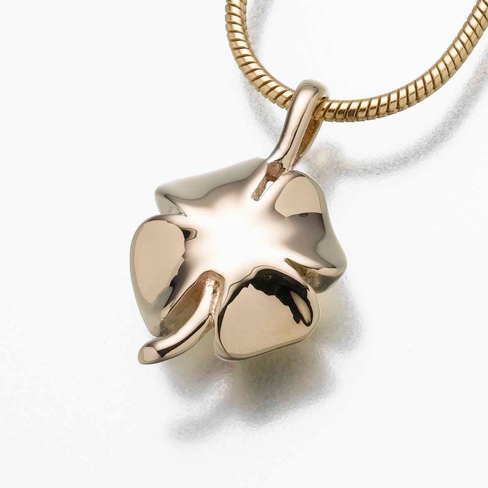 Gold Vermeil 4 Leaf Clover Pendant Cremation Jewelry